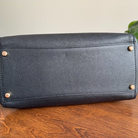 Coach Black Leather Fulton Satchel - Picture 6 of 12